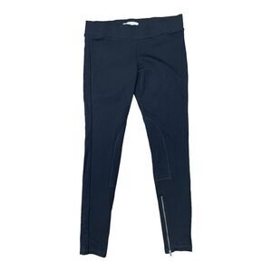 CAbi #196 Ponte Knit Leggings Ankle Zip Womens Size S Black Mid Rise Pull On